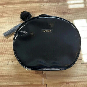 Lacome Paris Large Round Black Cosmetic Travel Bag